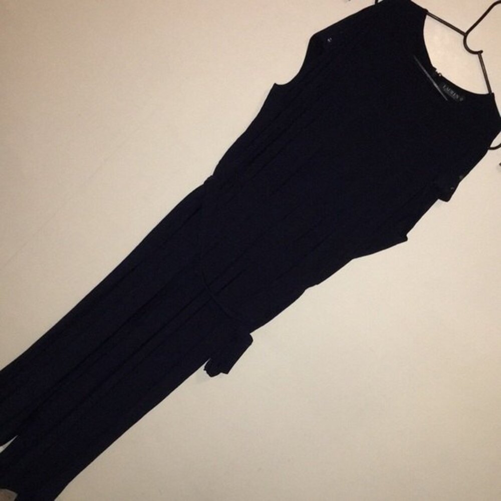 Lauren Ralph Lauren Dark Navy Jumpsuit Bodysuit 1X Open Shoulder